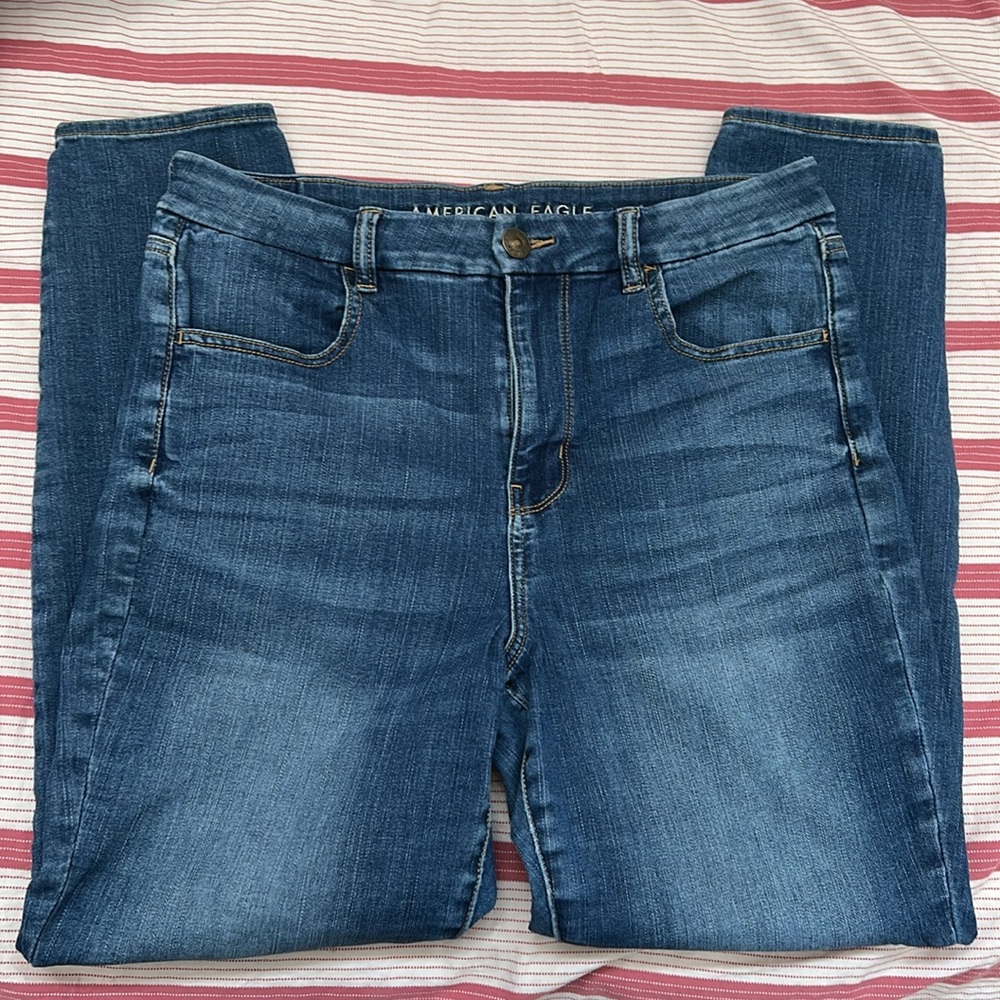 American Eagle Outfitters High Rise Blue Jeans Modern Fit Jegging Sz 12